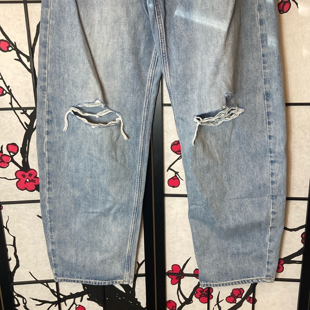 🐬 Gap Barrel High Rise Blue Distressed Jeans - Picture 8 of 11